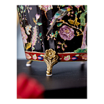 Кашпо из фарфора черная с цветочной росписью и бронзовой стрекозой Spring Garden варинант исполнения - 6 | Loft Concept в Твери