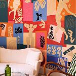 Обои ручная роспись в стиле Арт-деко Jazz Original colourway on painted silk with embroidery варинант исполнения - 3 | Loft Concept в Твери