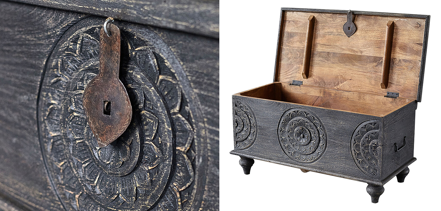 Сундук резной Tushar Carved Wood Chest Сундук резной Tushar Carved Wood Chest - Loft-Concept в Твери