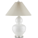 Настольная лампа фарфоровая с плиссированным конусовидным абажуром White Glaze варинант исполнения - 3 | Loft Concept в Твери