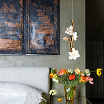 Люстра с белыми цветами на ветвистом каркасе Lure by PELLE варинант исполнения - 3 | Loft Concept в Твери