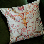 Декоративная подушка светло-зеленая с растительным орнаментом Raffael Floral Green Cushion варинант исполнения - 3 | Loft Concept в Твери