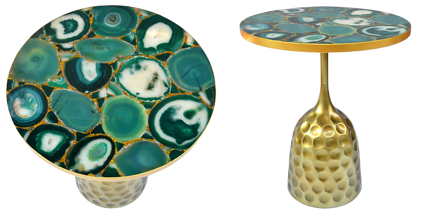Приставной стол Cluster Surface Green Agate Side Table Приставной стол Cluster Surface Green Agate Side Table - Loft-Concept в Твери