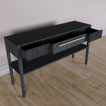 Дизайнерская Консоль с полкой и ящиком Primo Черный дуб варинант исполнения - 5 | Loft Concept в Твери