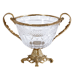 Чаша из прозрачного стекла с ручками и ободком из бронзы Eden Garden варинант исполнения - 1 | Loft Concept в Твери