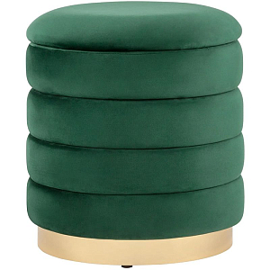 Пуф с ящиком Charlotte изумрудный Glossy Velor