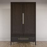 Шкаф платяной Primo с выдвижными ящиками шпон Темный орех варинант исполнения - 2 | Loft Concept в Твери