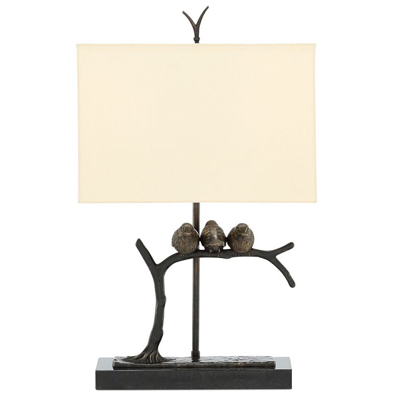 Настольная лампа Птицы на изогнутой ветке Lamp Tit Бронза Черный Бежевый Настольная лампа Птицы на изогнутой ветке Lamp Tit Бронза Черный Бежевый в Твери | Loft Concept