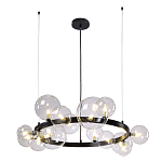 Люстра круглая подвесная с 15-ю прозрачными шарообразными плафонами из стекла Iona chandelier варинант исполнения - 7 | Loft Concept в Твери