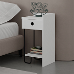Прикроватная тумба белого цвета с ящиком и открытой полкой SIRIUS NIGHTSTAND RIGHT MODULE WHITE варинант исполнения - 3 | Loft Concept в Твери