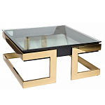 Стол журнальный квадратный с стеклянной столешницей Alonso Glass варинант исполнения - 2 | Loft Concept в Твери