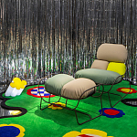 Дизайнерское разноцветное кресло на металлическом каркасе с подставкой для ног Poltronova Plasma Armchair варинант исполнения - 17 | Loft Concept в Твери