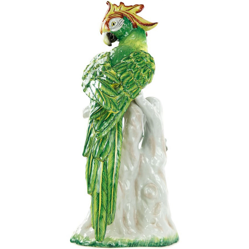 Статуэтка Porcelain Green Parrot Зеленый Белый Статуэтка Porcelain Green Parrot Зеленый Белый в Твери | Loft Concept