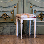 Банкетка одноместная из массива бука бежевая с растительным орнаментом Raffael Beige Floral Banquette варинант исполнения - 5 | Loft Concept в Твери