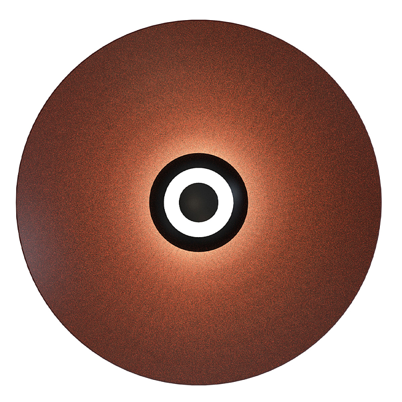 Бра с круглым металлическим основанием медного цвета 30 см Natural Harmonie  Медь Белый Черный в Твери | Loft Concept 