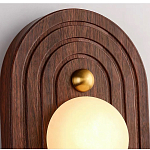 Настенный светильник с деревянным резным основанием Wood Wall Lamp варинант исполнения - 1 | Loft Concept в Твери