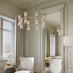 Люстра круглая с фактурными абажурами из тонких металлических палочек Wild Thorns варинант исполнения - 3 | Loft Concept в Твери