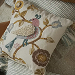 Чехол на подушку с кисточками и вышивкой птиц Ethnic mix Birds Square варинант исполнения - 6 | Loft Concept в Твери