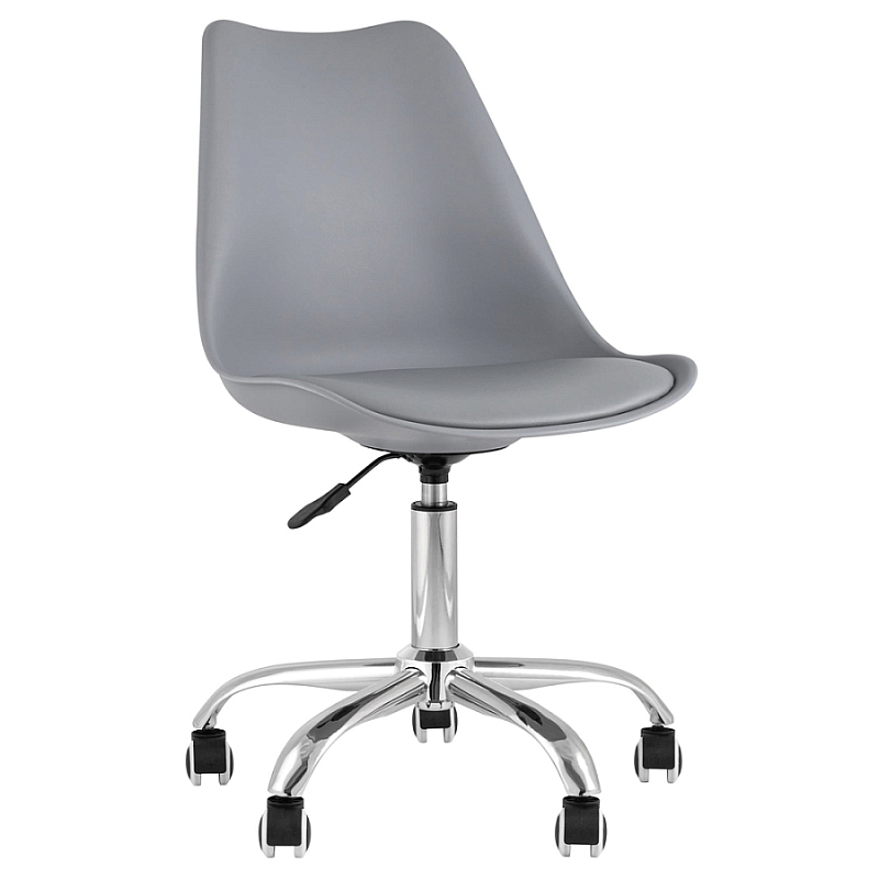 Офисный стул на металлическом основании EGGERY Grey пластик Черный Серый Хром в Твери | Loft Concept 
