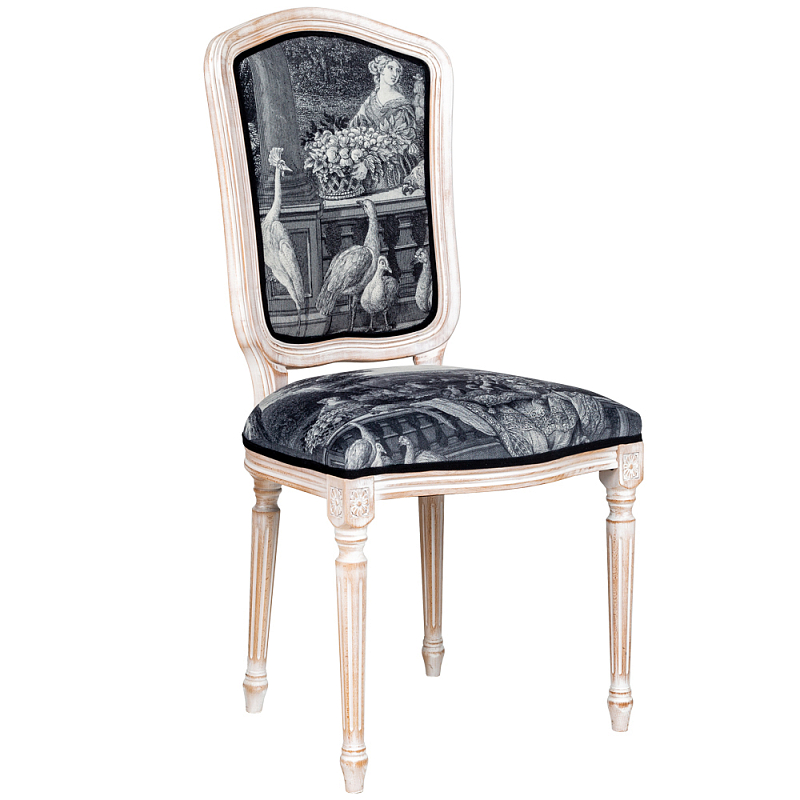 Стул Vincennes Stool Черно-белый Белый винтажная патина Стул Vincennes Stool Черно-белый Белый винтажная патина в Твери | Loft Concept