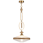 Подвесной светильник с плоским прозрачным плафоном и декоративной вставкой из текстурного камня Tectona  варинант исполнения - 3 | Loft Concept в Твери