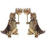 Подсвечник в виде дракона Dragon candlestick Green Gold Brown L or R варинант исполнения - 4 | Loft Concept в Твери