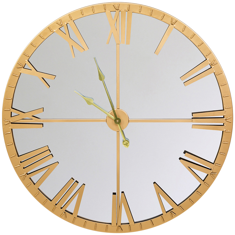 Часы настенные зеркальные с золотым металлическим циферблатом Mirror Tower Clock Золотой Зеркало Часы настенные зеркальные с золотым металлическим циферблатом Mirror Tower Clock Золотой Зеркало в Твери | Loft Concept