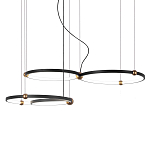 Люстра подвесная светодиодная с 4-мя кольцами черный металл Ring Horizontal варинант исполнения - 1 | Loft Concept в Твери