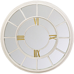 Зеркало настенное в белой металлической раме в виде часов Mirror Tower Clock варинант исполнения - 1 | Loft Concept в Твери
