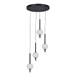 Люстра светодиодная каскадная с 4-мя сферическими стеклянными плафонами Splatter варинант исполнения - 3 | Loft Concept в Твери