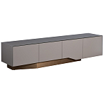 Тумба под телевизор со стеклянной столешницей и с выдвижными ящиками Minimalist Accent варинант исполнения - 1 | Loft Concept в Твери