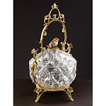 Конфетница с бронзовой ручкой и фарфоровой птичкой на крышке Eden Garden варинант исполнения - 5 | Loft Concept в Твери