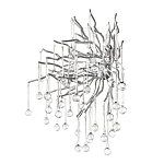 Бра с лучеобразным основанием и подвесками из прозрачного стекла в виде длинных капель Droplet Chandelier варинант исполнения - 11 | Loft Concept в Твери