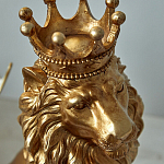 Статуэтка лев с детализированной гривой и изящной короной Lion Crown  варинант исполнения - 6 | Loft Concept в Твери
