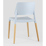 Пластиковый стул на ножках из массива бука Ferret Grey-Blue варинант исполнения - 4 | Loft Concept в Твери