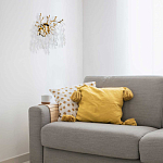 Бра золотого цвета с ветвями и белыми овальными стеклянными подвесками Droplet Chandelier варинант исполнения - 7 | Loft Concept в Твери