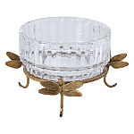 Чаша из прозрачного стекла на бронзовых ножках в виде стрекоз Eden Garden варинант исполнения - 1 | Loft Concept в Твери