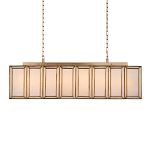 Люстра прямоугольная с каркасом золотого цвета Soft Glow Lamps варинант исполнения - 1 | Loft Concept в Твери