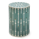 Приставной круглый столик с инкрустацией blue Mandika Bone Inlay  варинант исполнения - 2 | Loft Concept в Твери