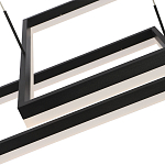 Подвесной светильник светодиодный с 2-мя черными прямоугольными плафонами из алюминия и акрила с пультом для регулировки света Smeragde Light Black варинант исполнения - 3 | Loft Concept в Твери