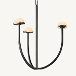 Люстрас 3-мя мраморными плафонами в форме купола Light Warm Light варинант исполнения - 2 | Loft Concept в Твери