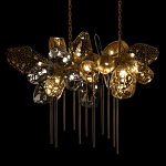 Люстра подвесная с 22-мя гранёными стеклянными плафонами с вертикальными подвесками Gilded Mirage  варинант исполнения - 8 | Loft Concept в Твери
