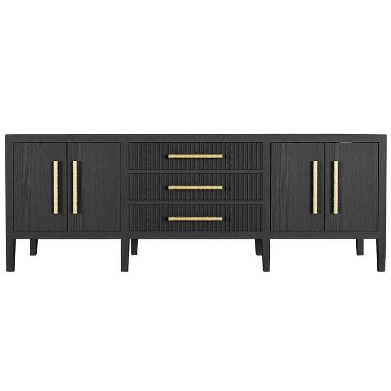 Большая VT-тумба Primo шпон Черный дуб Черный Золотой в Твери | Loft Concept 