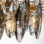 Люстра подвесная круглая с овальными подвесками из стекла дымчатого цвета Harlow Crystal Round варинант исполнения - 2 | Loft Concept в Твери