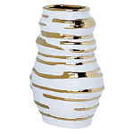 Ваза белая с рельефной поверхностью и золотыми полосами Vase Beehive варинант исполнения - 1 | Loft Concept в Твери