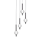 Люстра светодиодная каскадная с 4-мя сферическими стеклянными плафонами Splatter варинант исполнения - 2 | Loft Concept в Твери