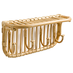 Настенная вешалка из ротанга с полкой Willa Wall Shelf Hanger варинант исполнения - 1 | Loft Concept в Твери