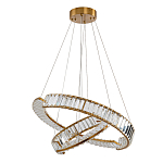 Светодиодная двухъярусная кольцевая люстра из хрусталя и стали и с пультом для регулировки света Maude Crystal Light варинант исполнения - 5 | Loft Concept в Твери