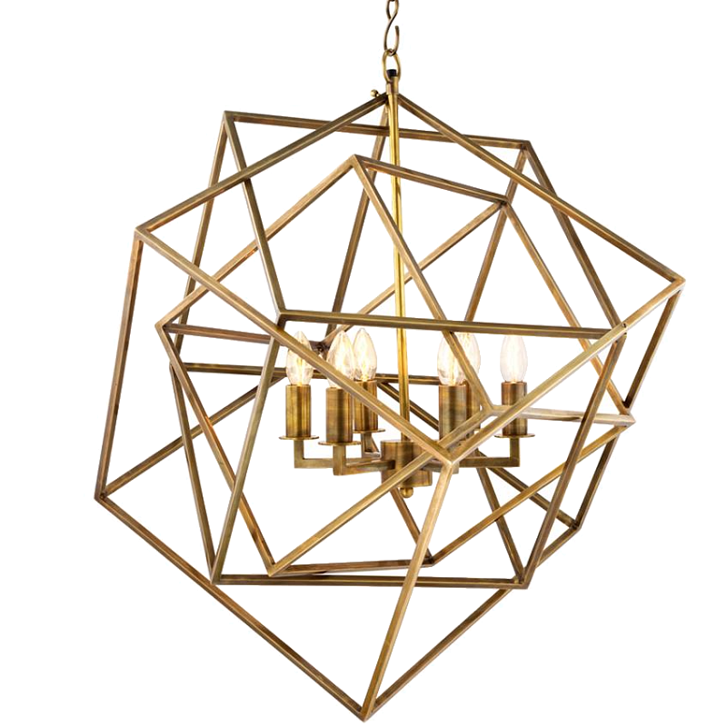 Люстра Lantern Matrix Brass Латунь Люстра Lantern Matrix Brass Латунь в Твери | Loft Concept