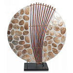 Настольная лампа из перламутра и дерева на подставке Indonesian Shell варинант исполнения - 2 | Loft Concept в Твери